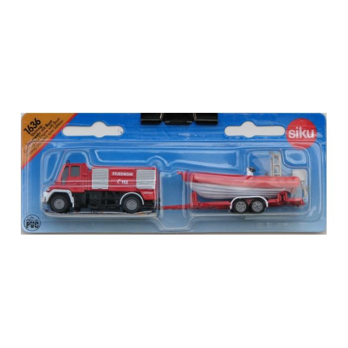 Mercedes Benz Unimog hasiči s člunem